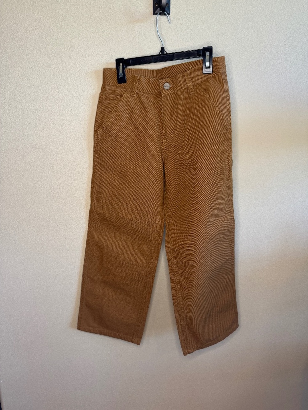 NWOT Carhartt Washed Duck Dungaree Pants Straight Brown Boys 10